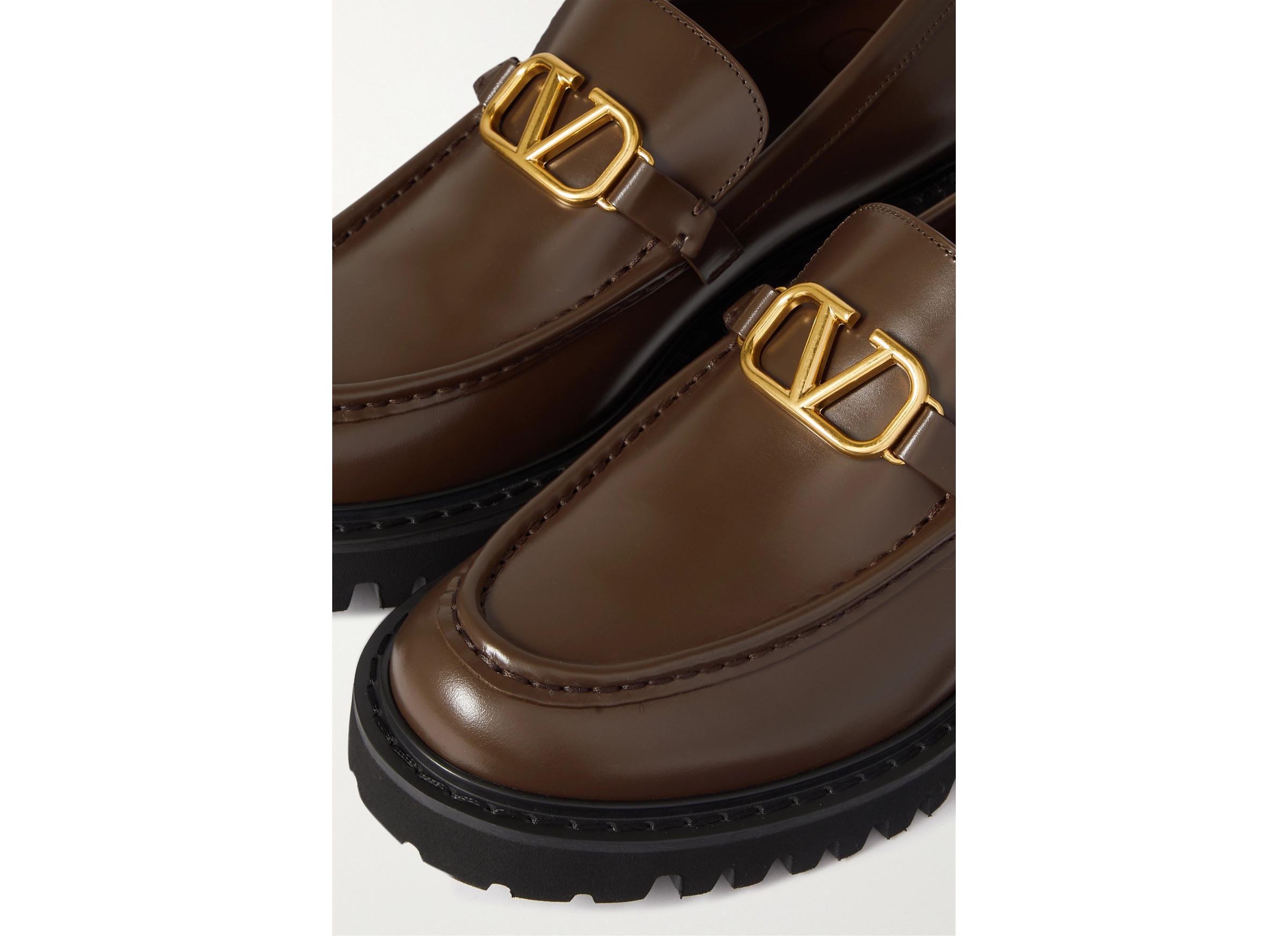 Valentino Vlogo Signature Leather Loafers In Black