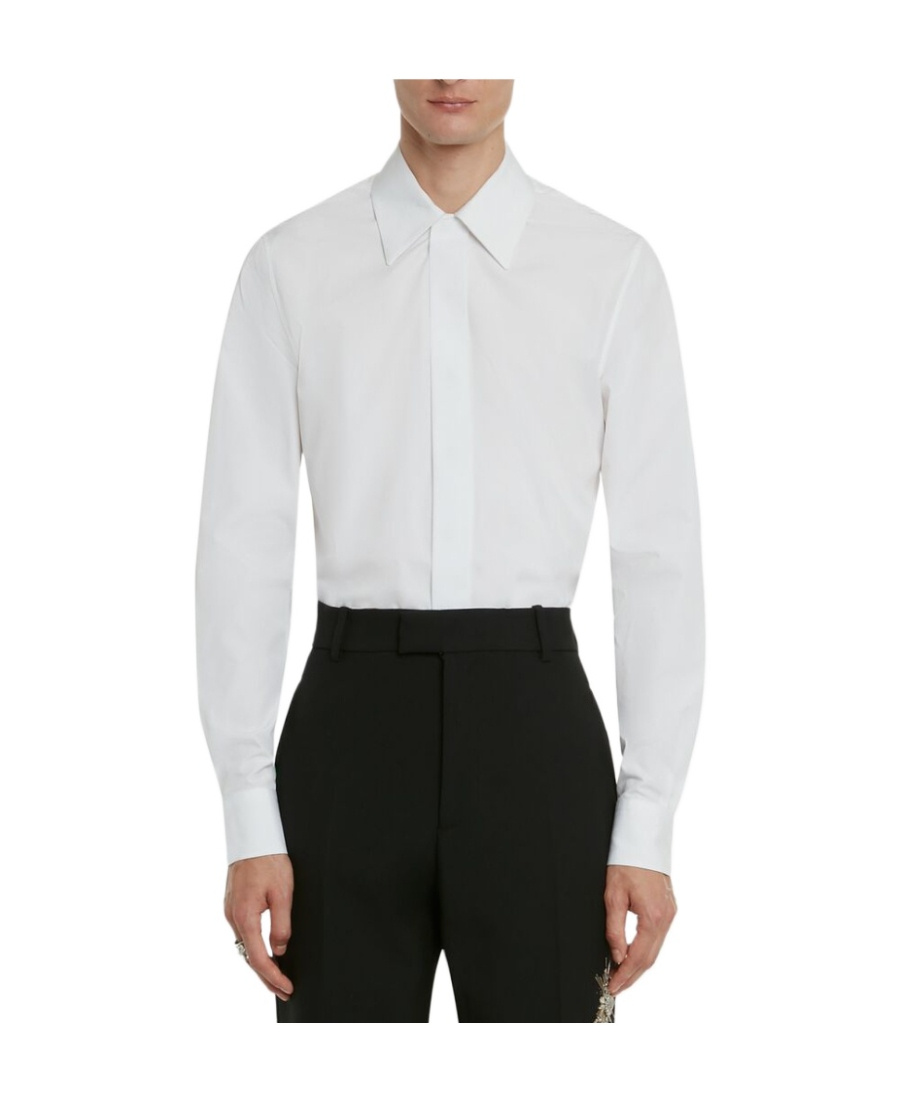 Alexander Mcqueen Long-sleeved Button Fastened Shirt In White