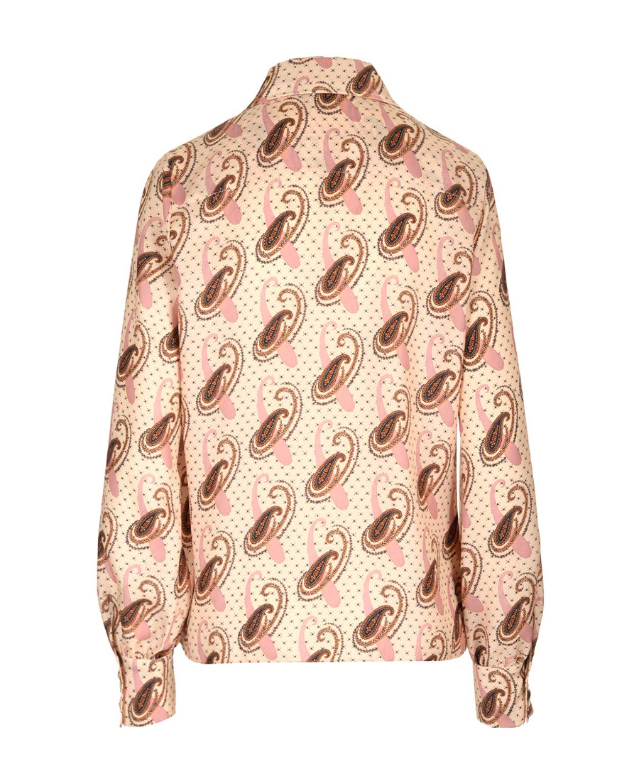Etro Paisley Printed Silk Charmeuse Shirt In Nude