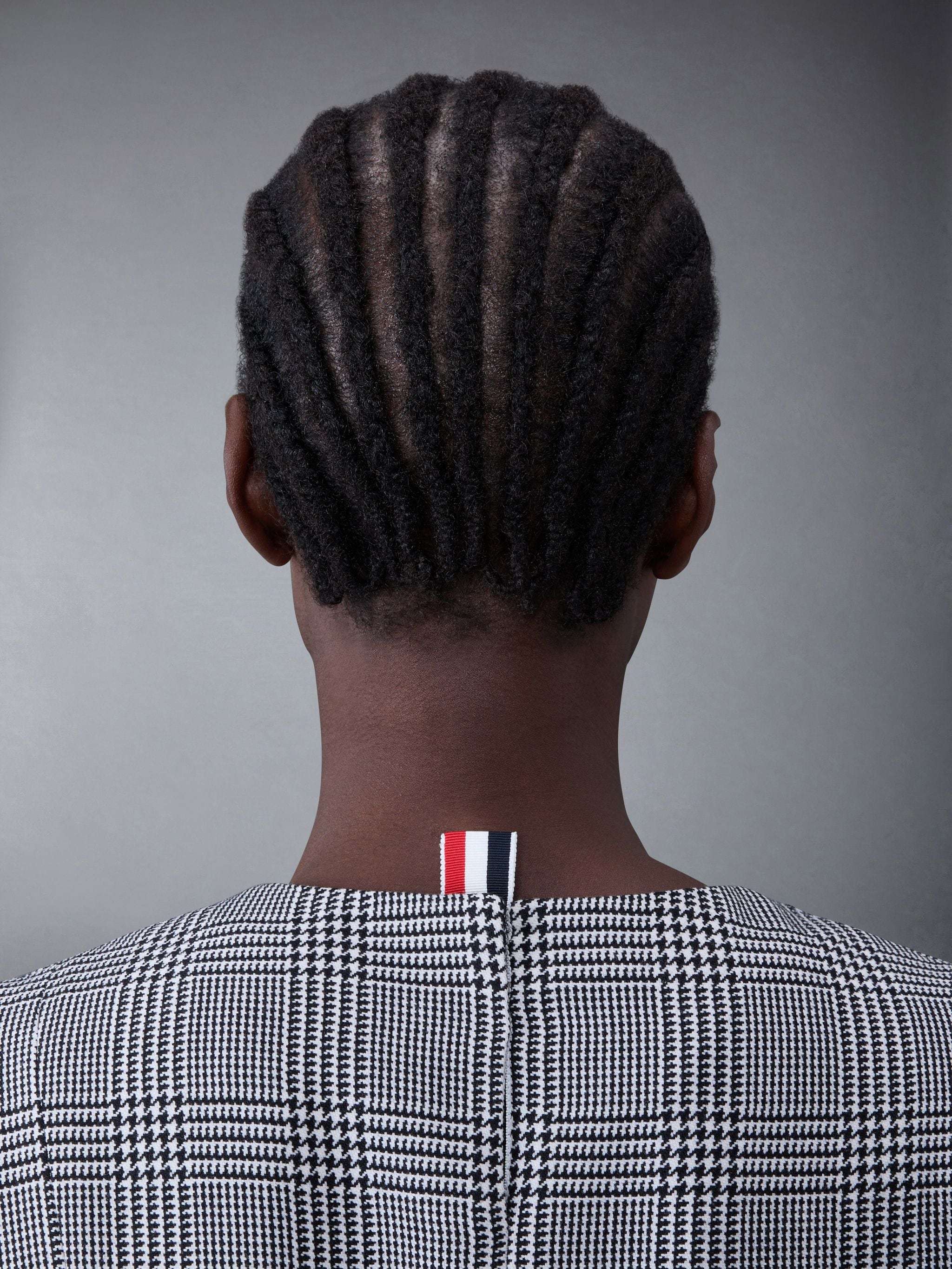 Thom Browne Sleeveless Split Wool Dress In Gray