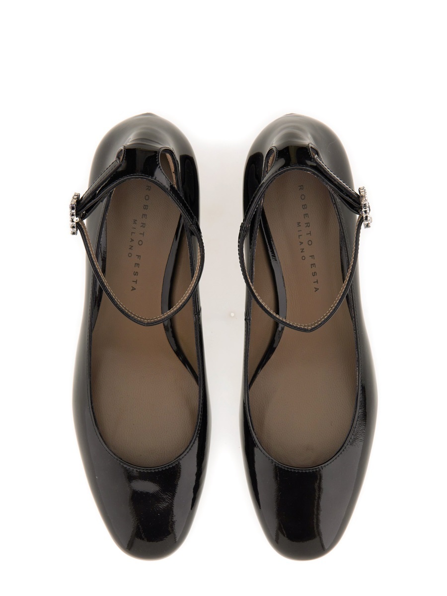 Shop Roberto Festa Margot Mary Jane Flats In Black