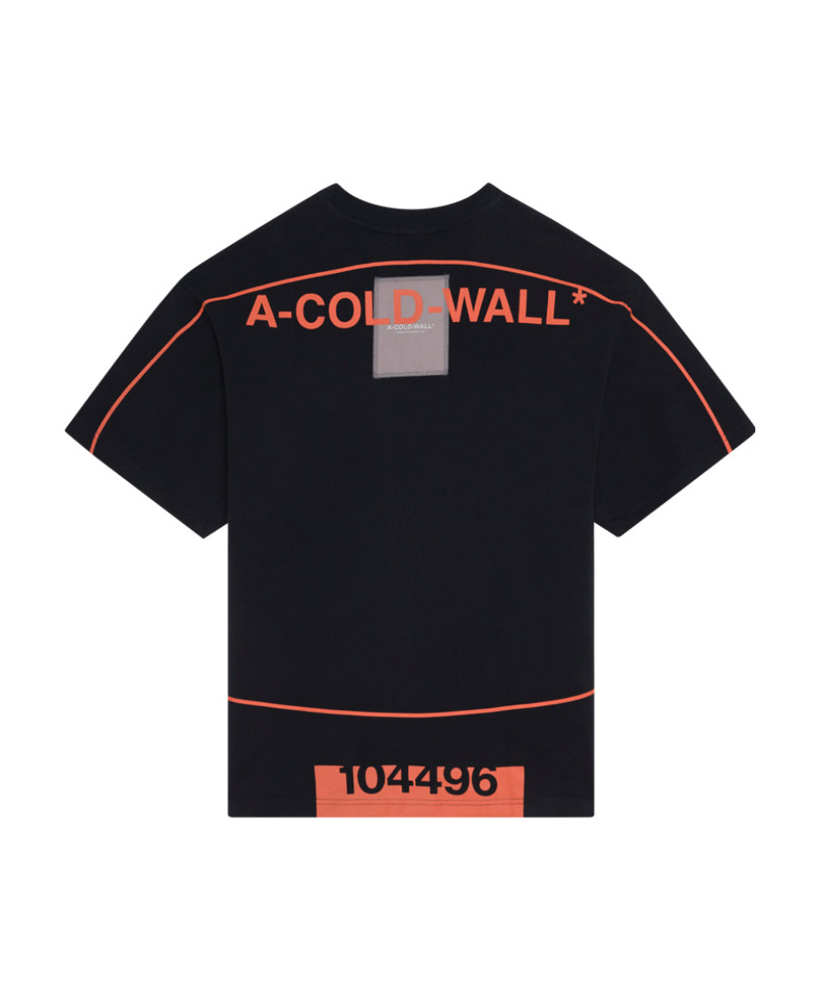 A-cold-wall* Field Distortion Print Cotton T-shirt In Black