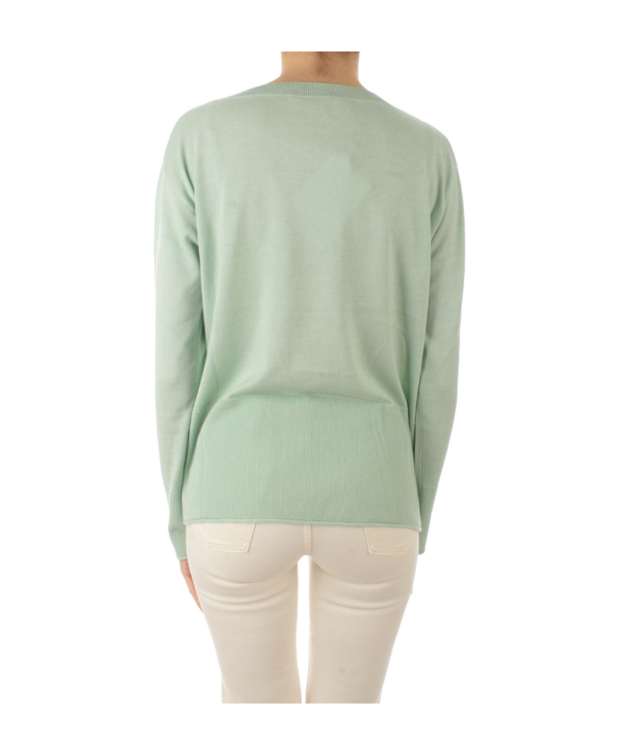 Max Mara Long-sleeved Round-neck Sweater In Nude