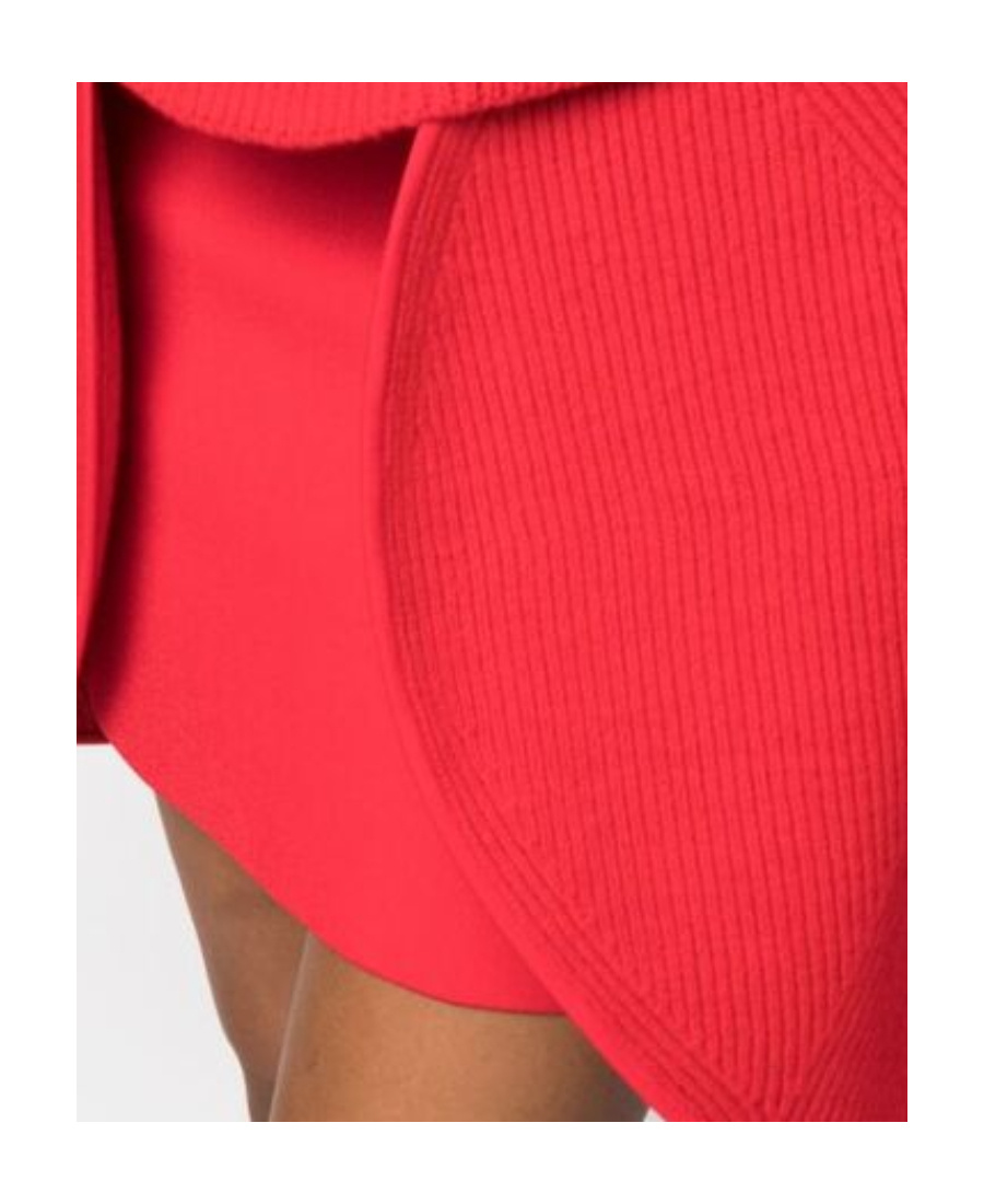 Shop Victoria Beckham Circular 3d-detailing Ribbed Miniskirt In Red