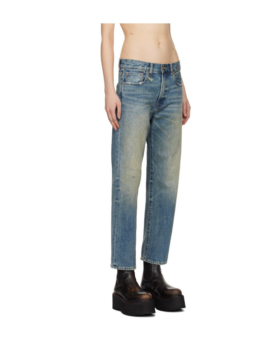 R13 Cropped Wide-leg Jeans In Blue