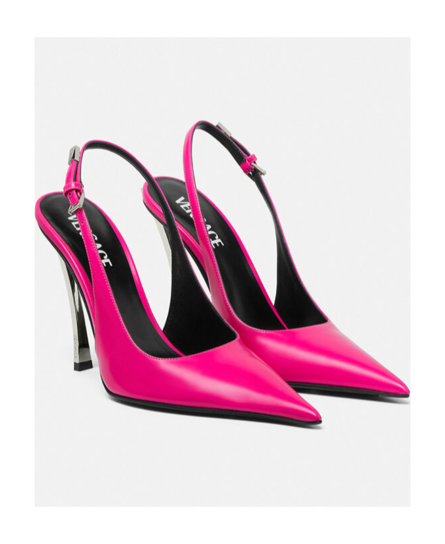 Versace Pointed Shoes With Exposed Heels In Pink