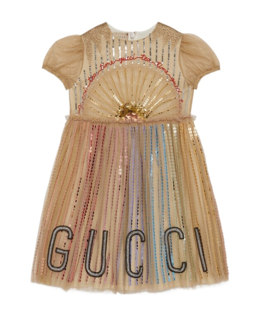 GUCCI EMBROIDERED TULLE DRESS