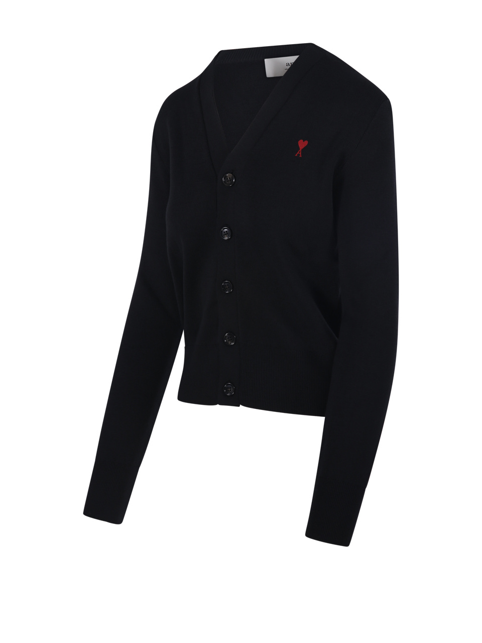 Ami Alexandre Mattiussi Ami V-neck Button-down Cardigan With Subtle Red Emblem In Blue