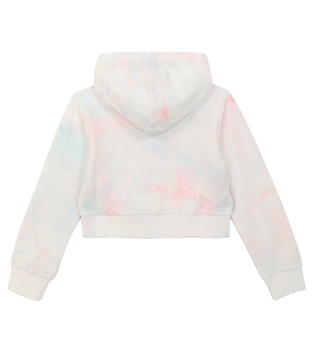 Balmain Tie-dye Print Cotton Hoodie In White
