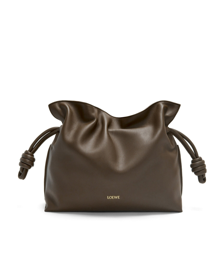 Loewe Flamenco Medium Clutch Bag In Napa Leather In Brown
