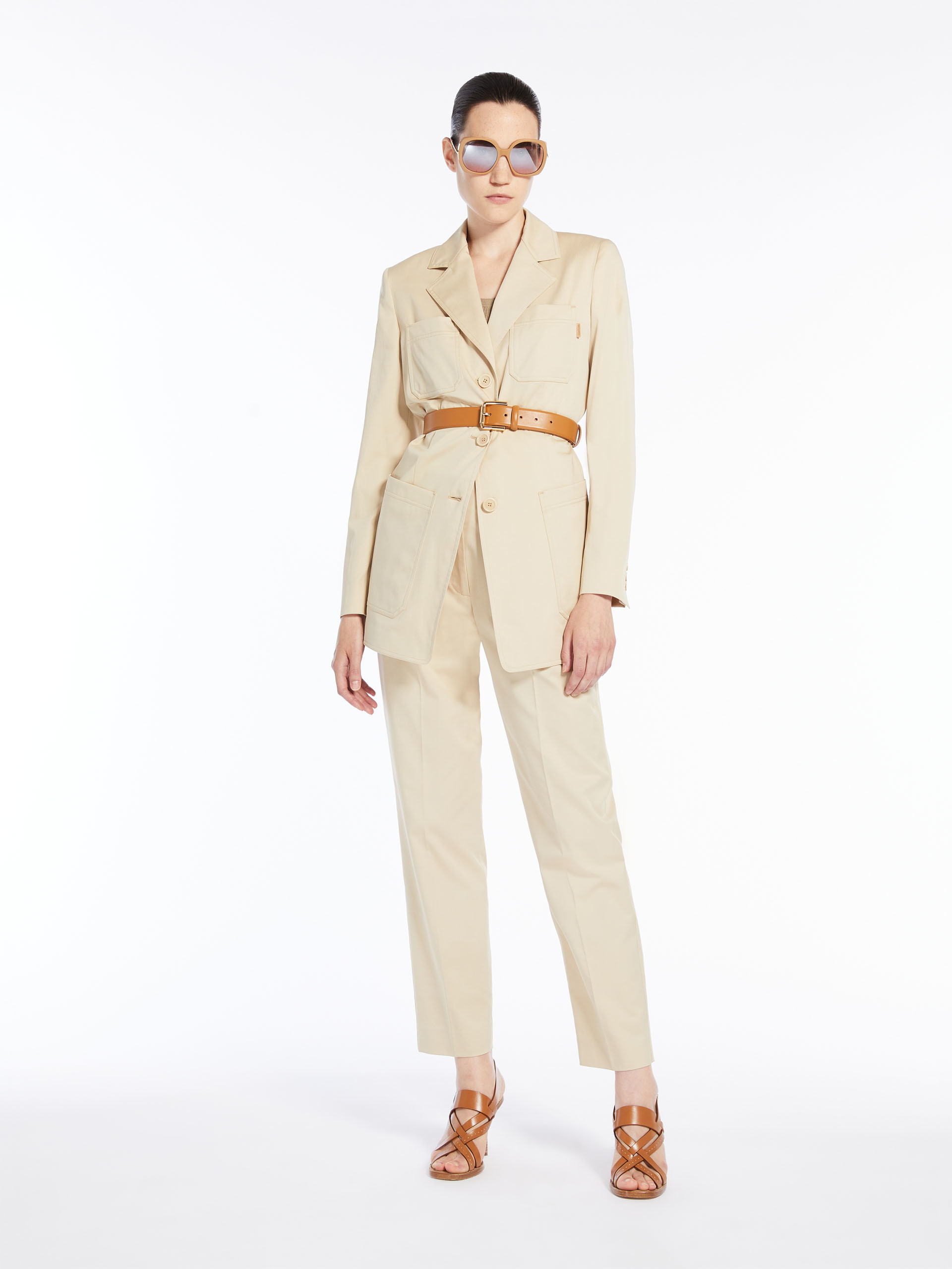 Max Mara Fold Design Casual Pants In Nude