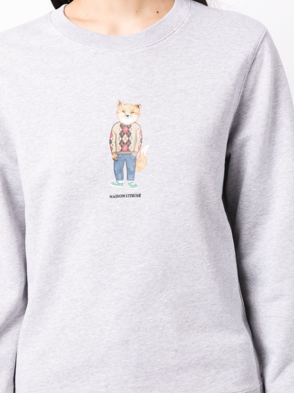 MAISON KITSUNÉ FOX-PRINT COTTON SWEATSHIRT