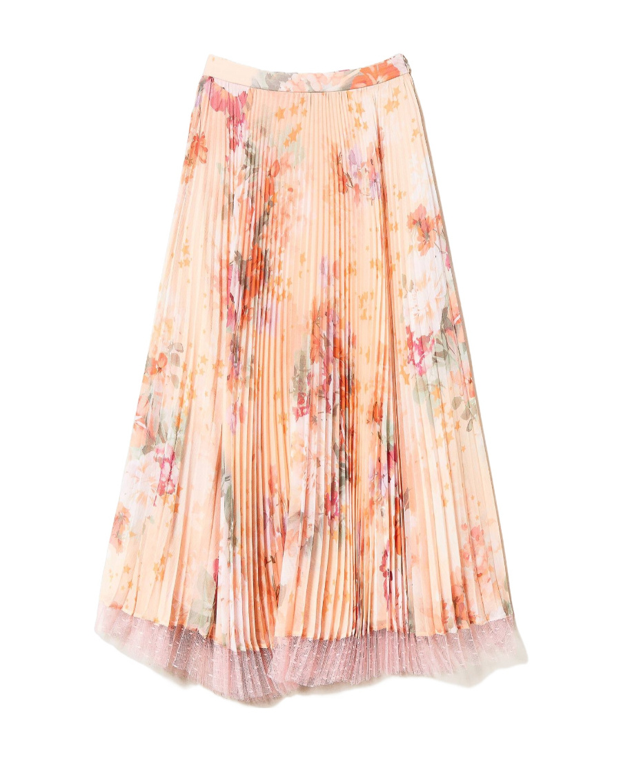 Twinset Floral-print Pleated Midi Skirt In Pink