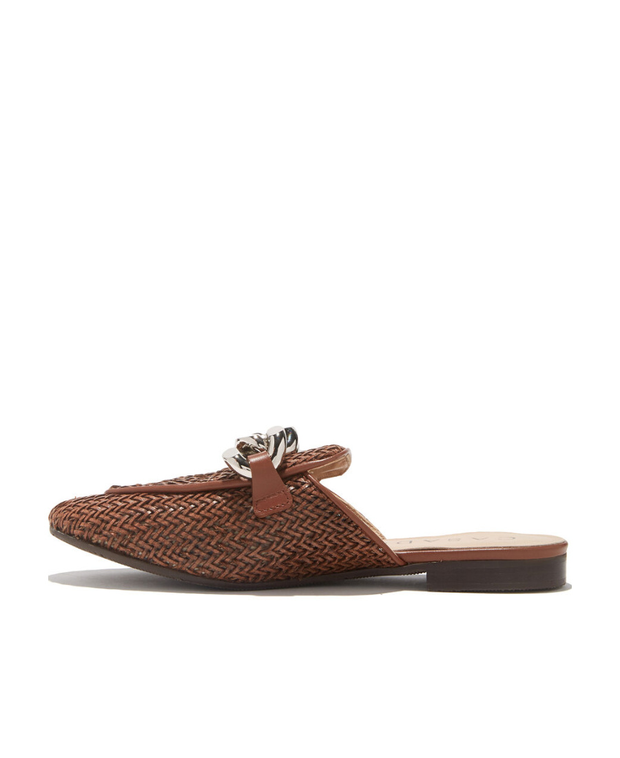 Casadei Chain-detail Slip-on Mules In Brown