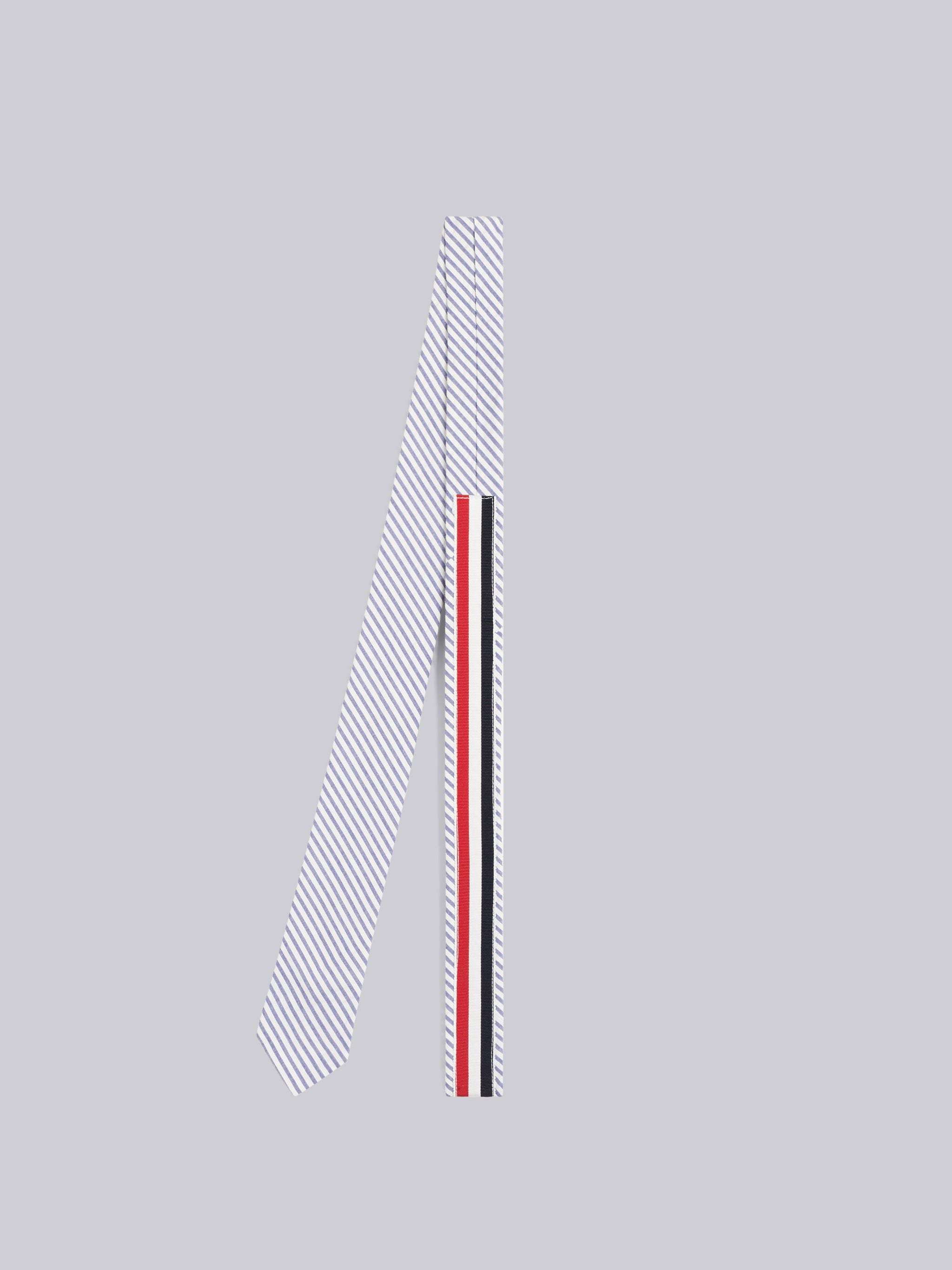Thom Browne Striped Seersucker Tie In White