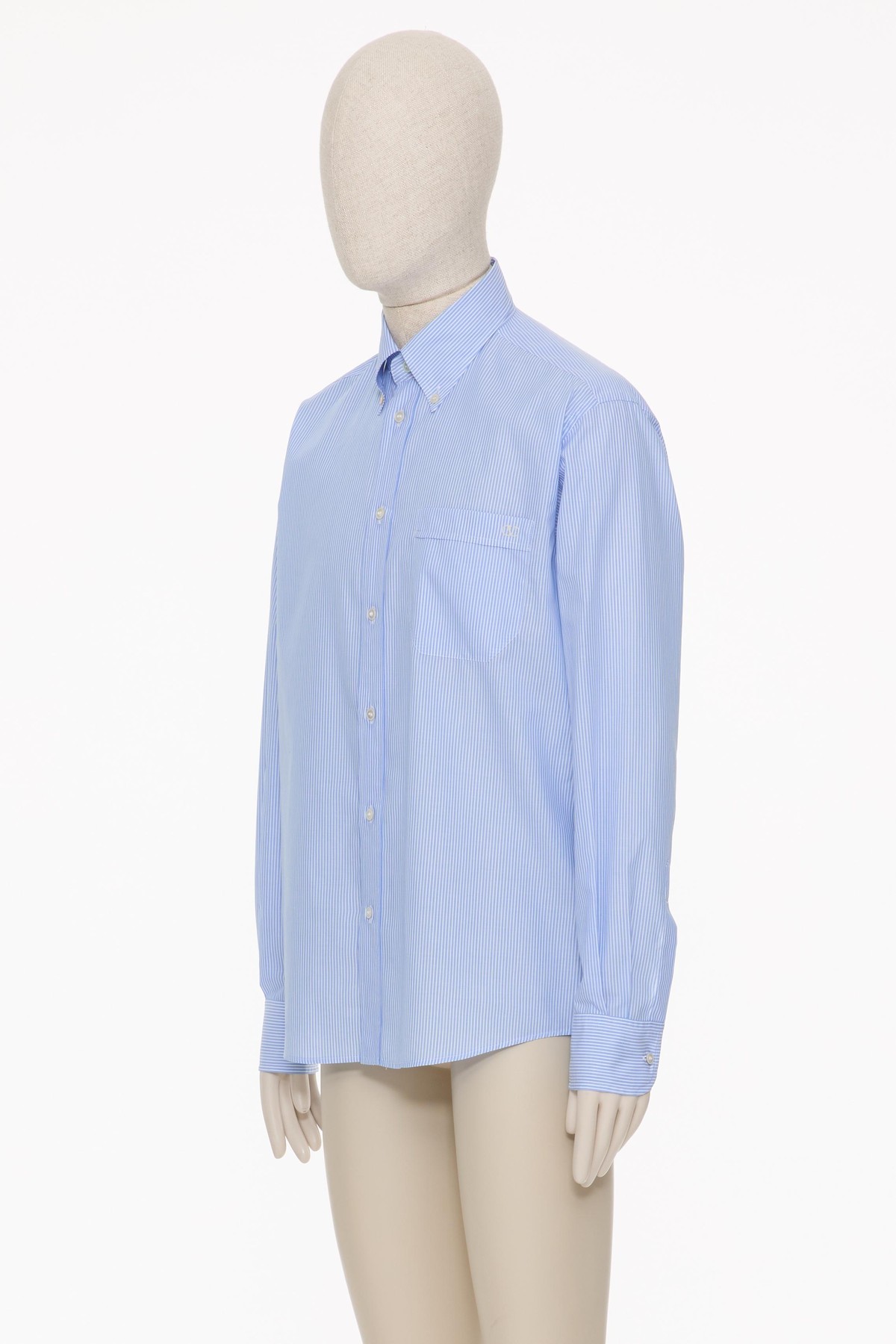 Valentino Vlogo Embroidered Long-sleeved Shirt In Blue