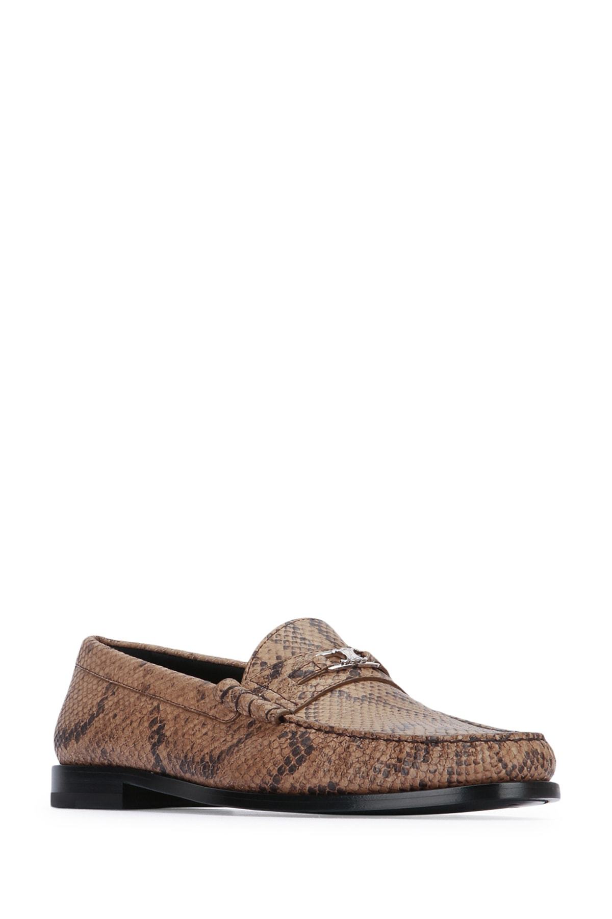 Celine Round-toe Loafers In Brown