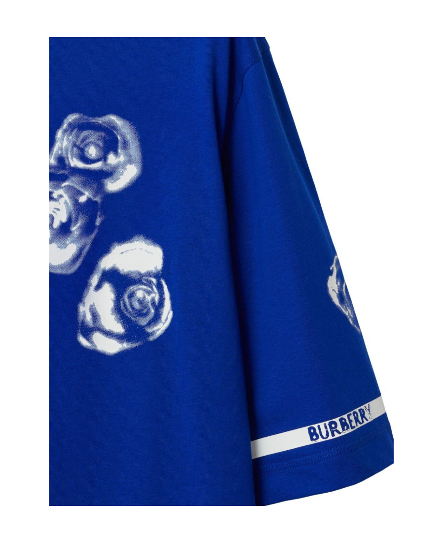 Burberry T-shirt With Print Clothing In Blue