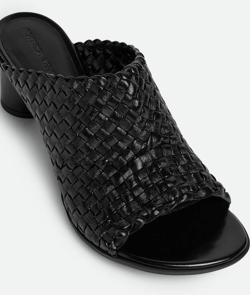 Bottega Veneta Atomic Block Heel Mules With Open Toe In Black