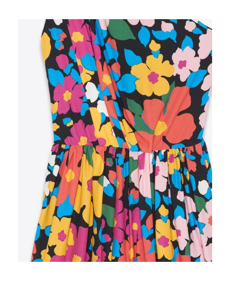 Saint Laurent Women's Printed Viscose Mini Dress In Multicolor