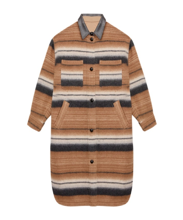 Isabel Marant Étoile Women's Djila Overshirt Long Coat | 25pma0368fac1d02e Color 50cm In Brown