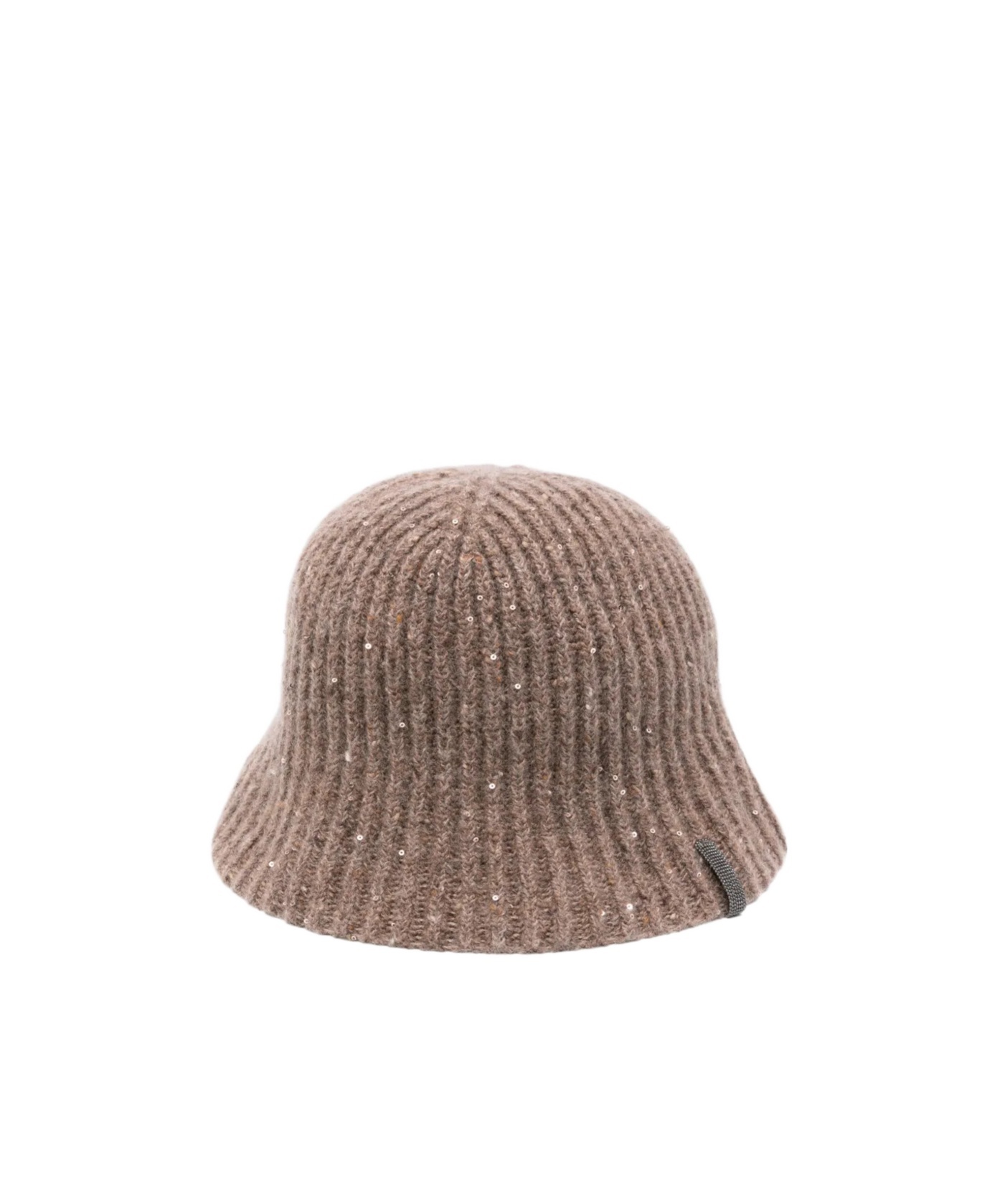 Brunello Cucinelli Ribbed Sequin-embellished Bucket Hat In Brown