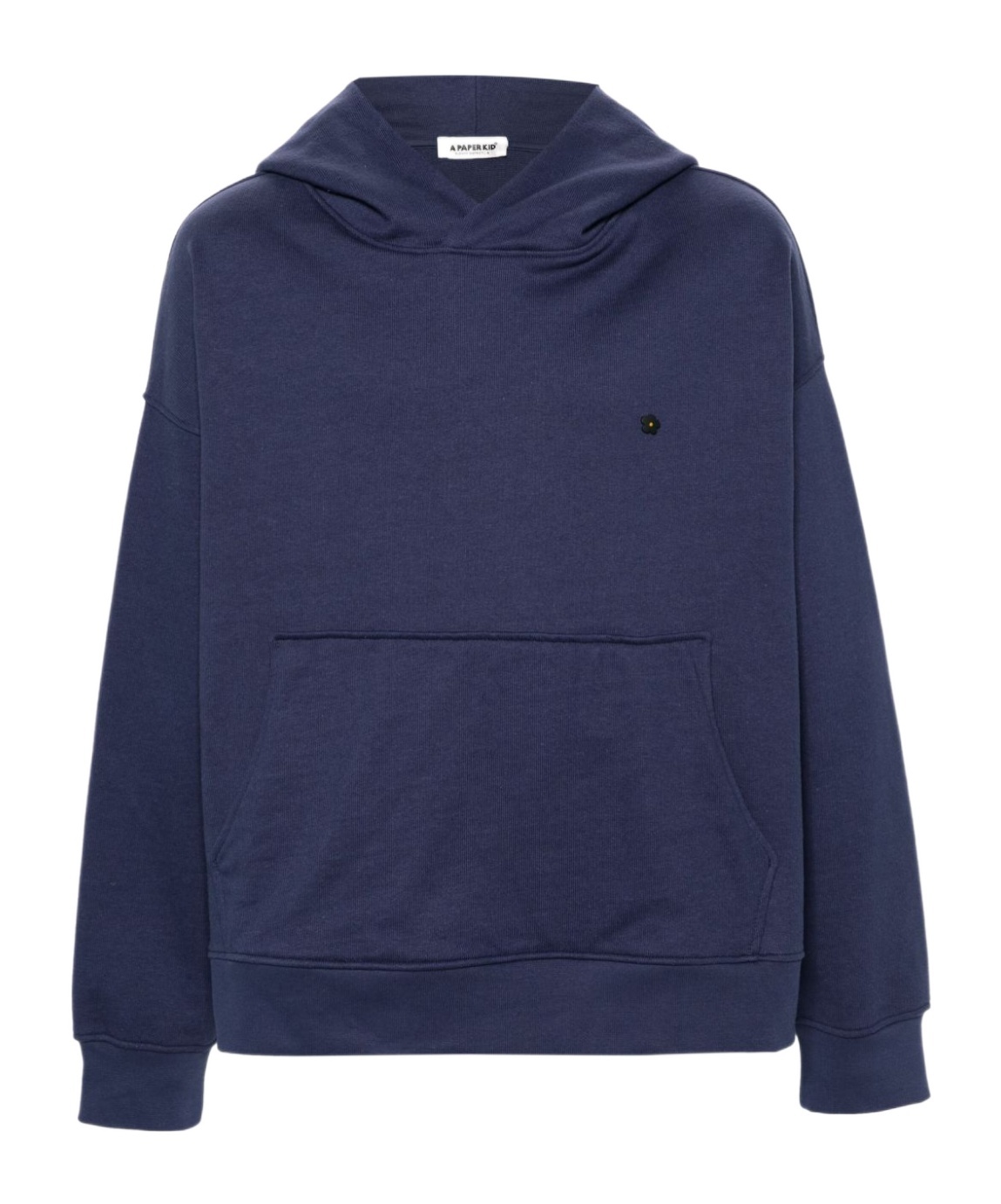 A Paper Kid Logo-plaque Cotton Hoodie In Blue