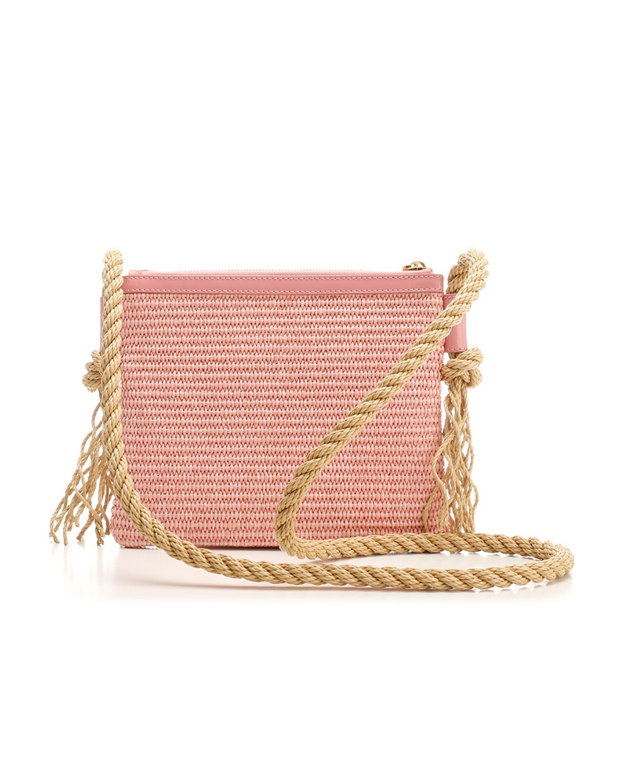 Marni Marcel Summer Raffia Crossbody Bag In Pink