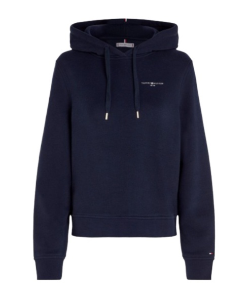 Shop Tommy Hilfiger Logo-print Hoodie In Black
