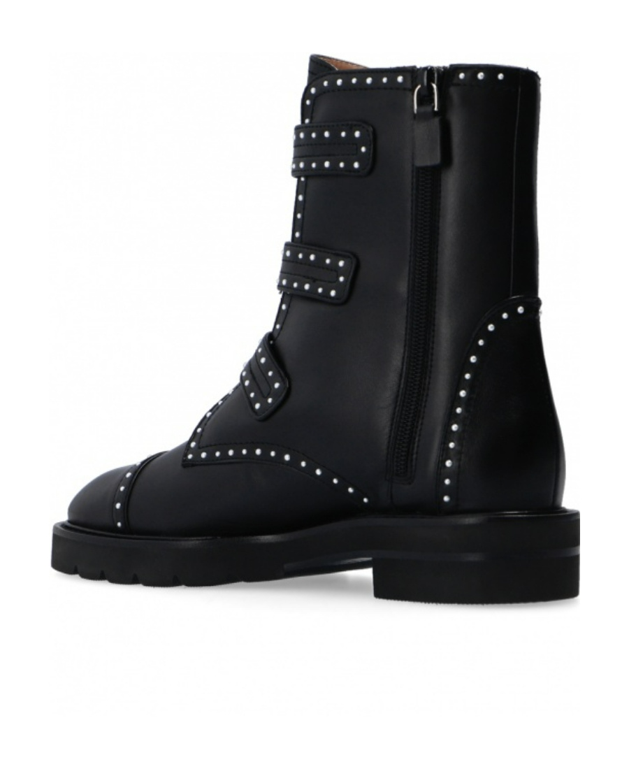 Stuart Weitzman Jesse Lift Studded Ankle Boots In Black