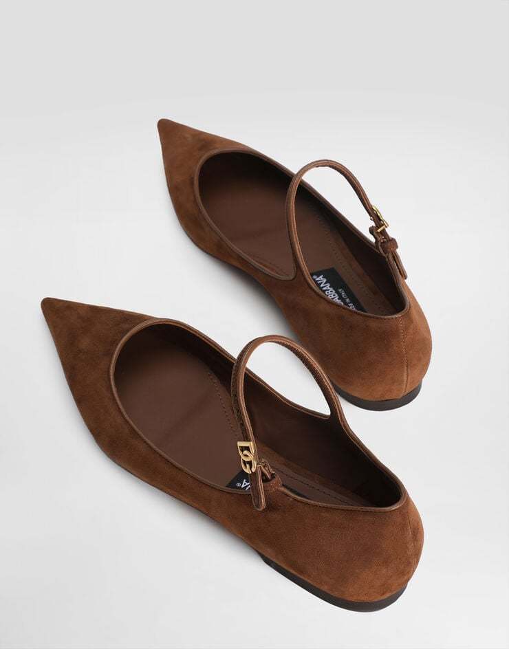Dolce & Gabbana Pointed-toe Ankle-strap Flats In Purple