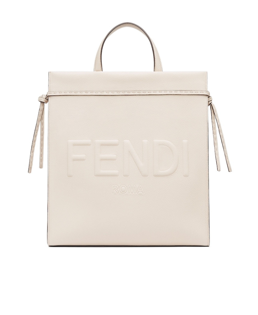 Fendi Logo Shoulder Bag In White