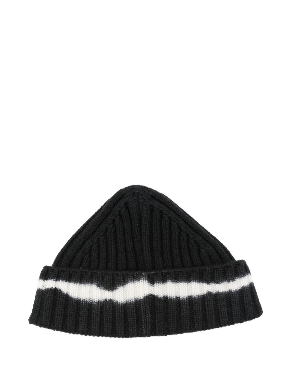 Off-white Ribbed-knit Beanie In Black