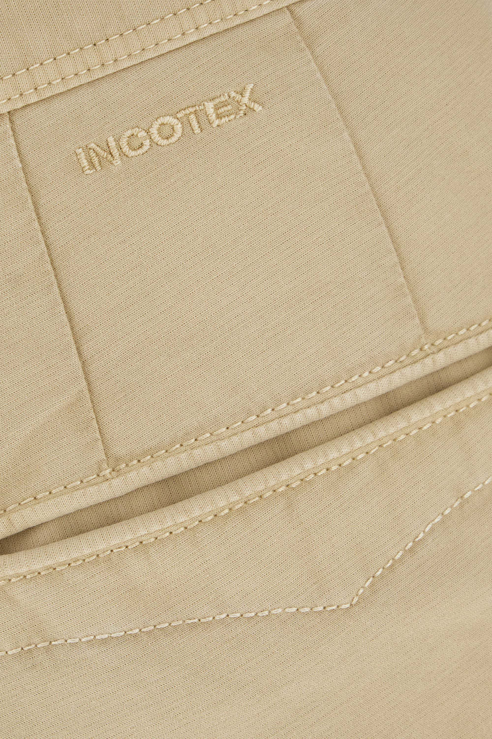 Incotex Cotton Trousers With Front And Back Pockets In Neutral