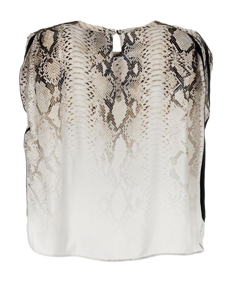 Nude Sleeveless T-shirt With Round Neck In White