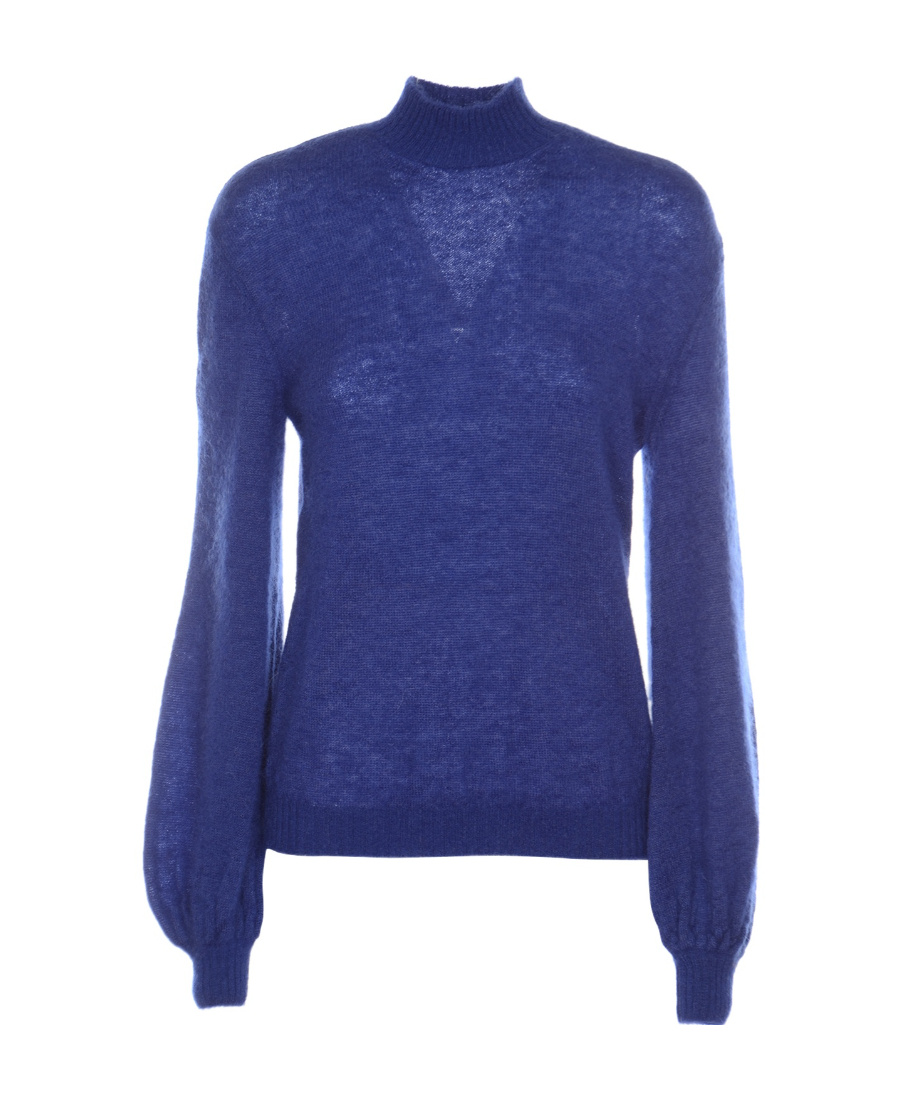 Alberta Ferretti Turtleneck Knitted Jumper In Blue