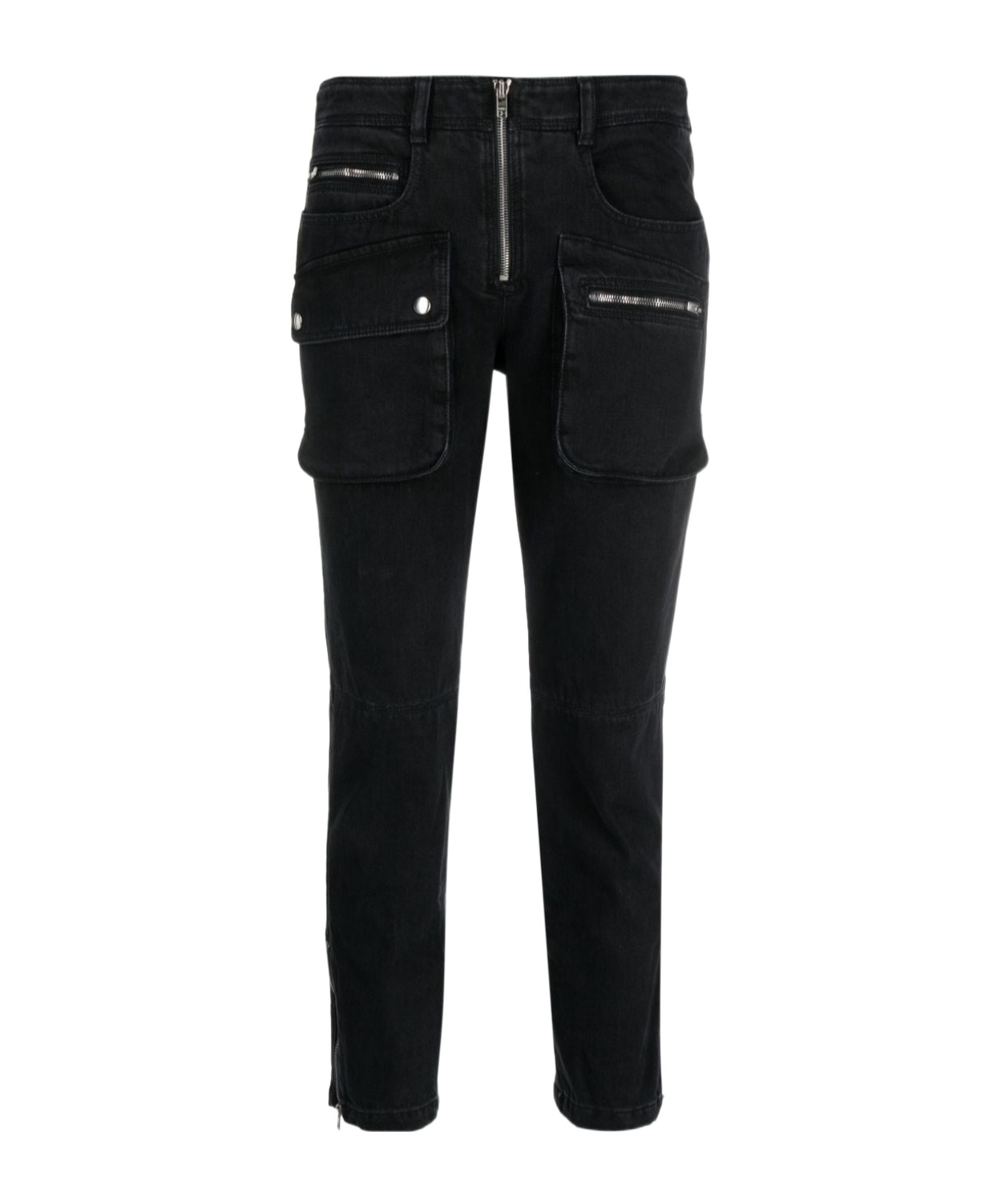 Isabel Marant Zip-embellished Cropped Jeans In Black