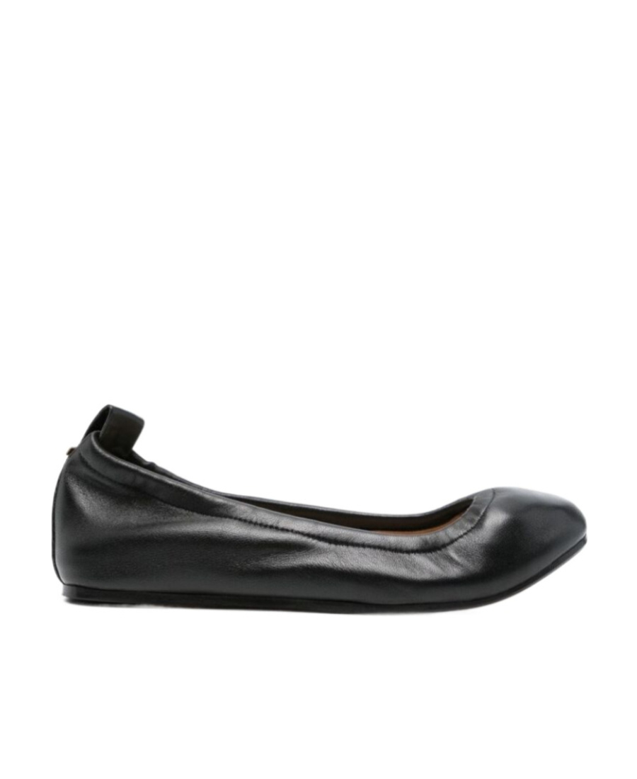 Isabel Marant Logo-plaque Leather Ballerina Shoes In Black