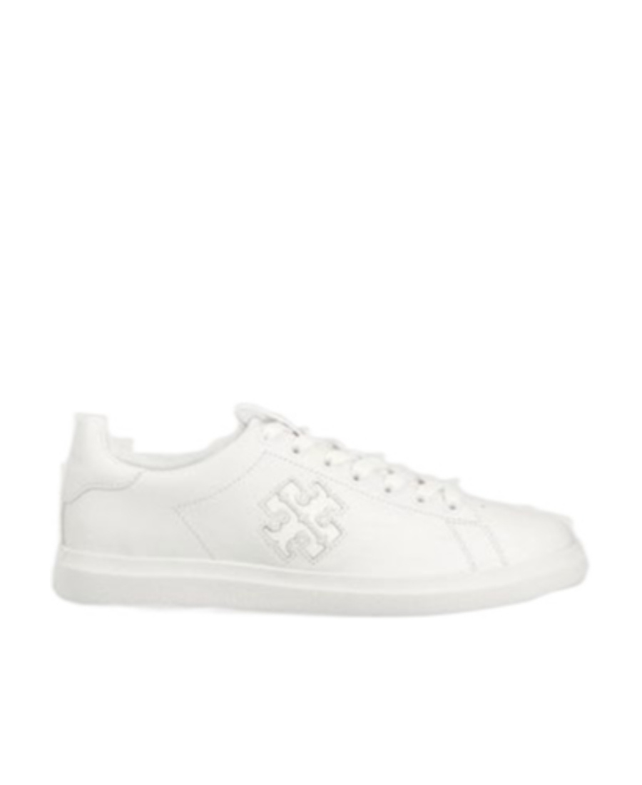 Tory Burch Double T Howell Court Trainers In White