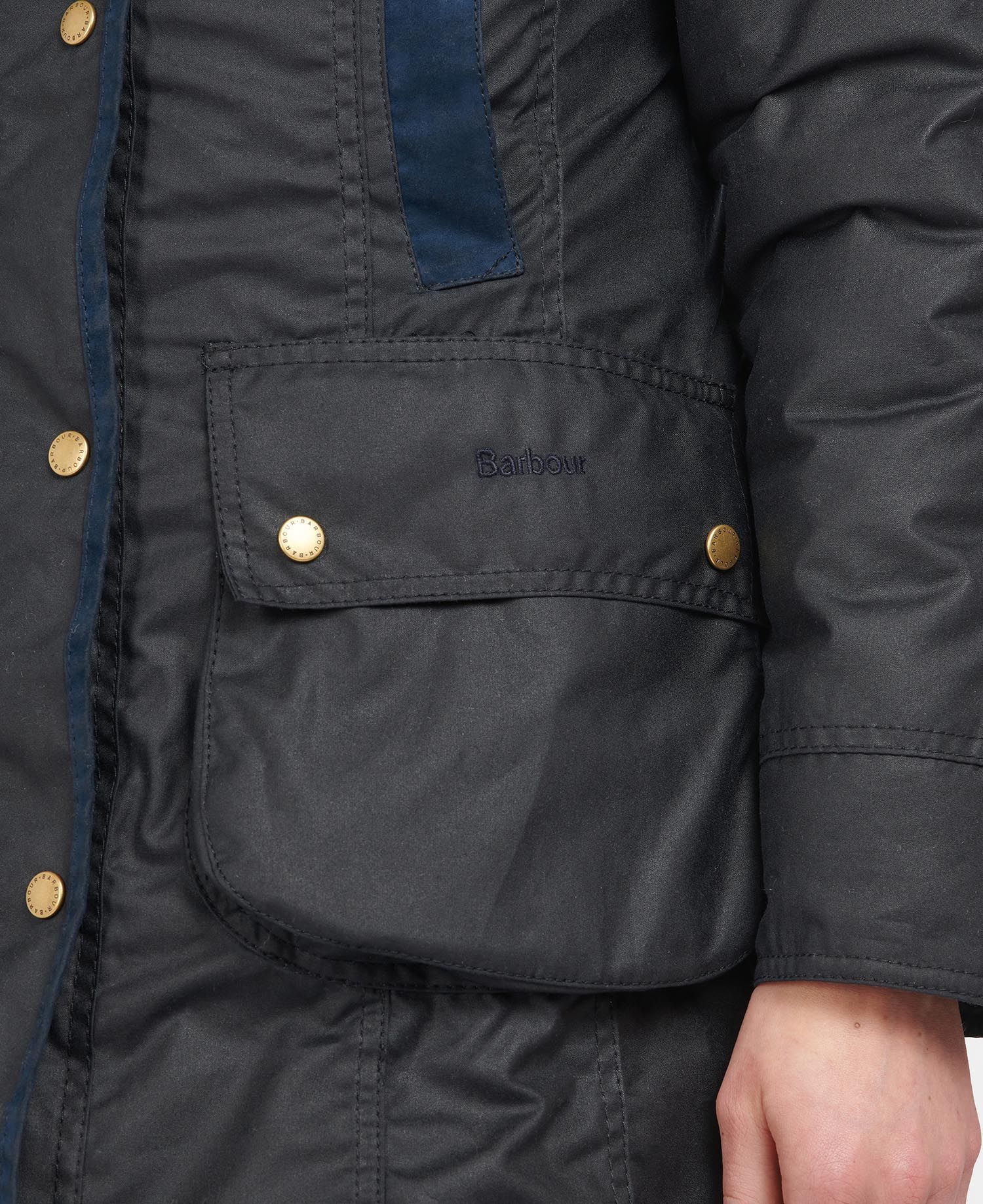 Barbour Hooded Parka Coat In Black