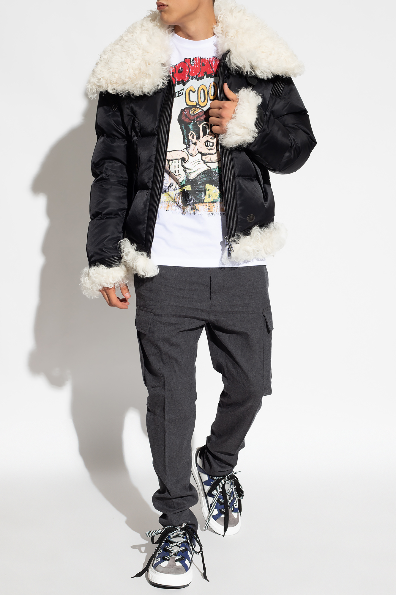 Dsquared2 Logo-plaque Padded Down Jacket In Black