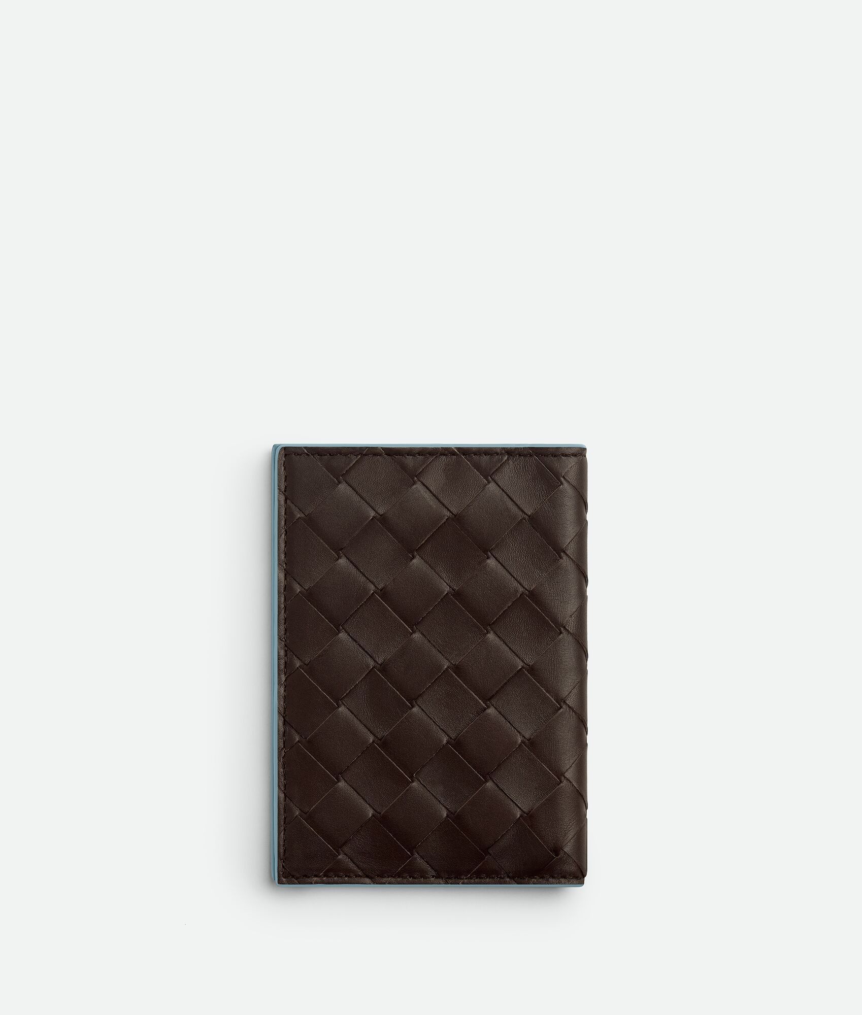 Bottega Veneta Leather Intrecciato Bifold Passport Cover In Brown