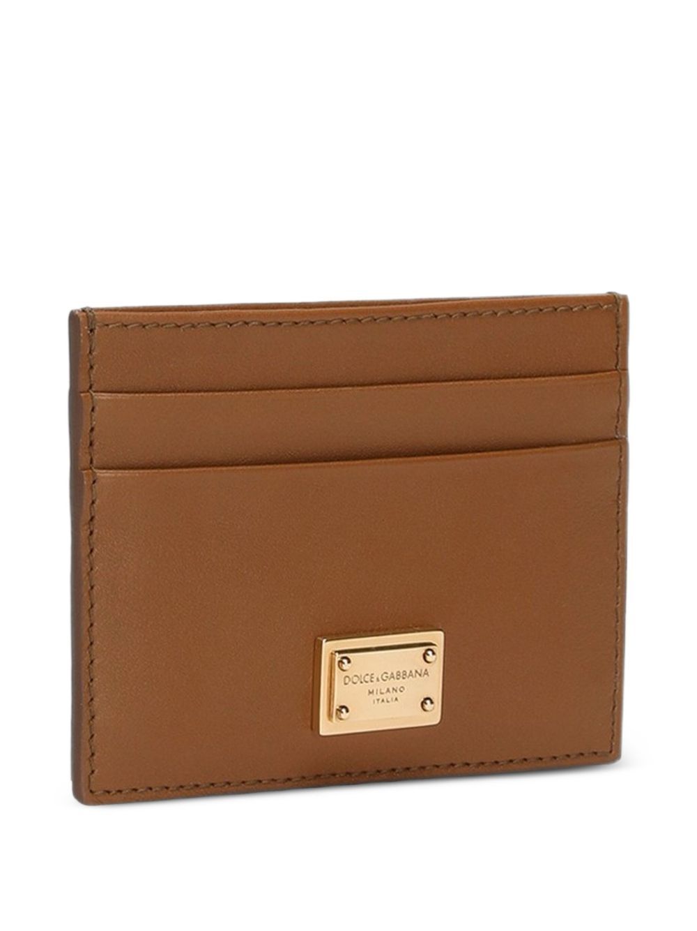 Dolce & Gabbana Dauphine Calfskin Card Holder In Brown