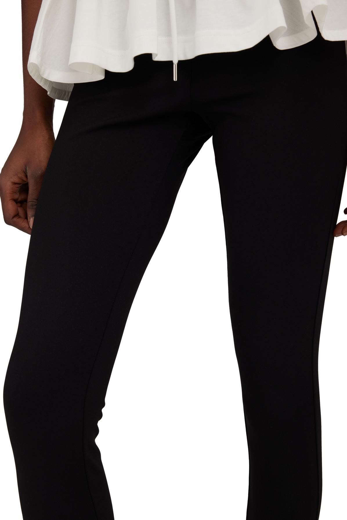 Moncler Brand-embossed Slim-fit High-rise Stretch-woven Leggings In Silver