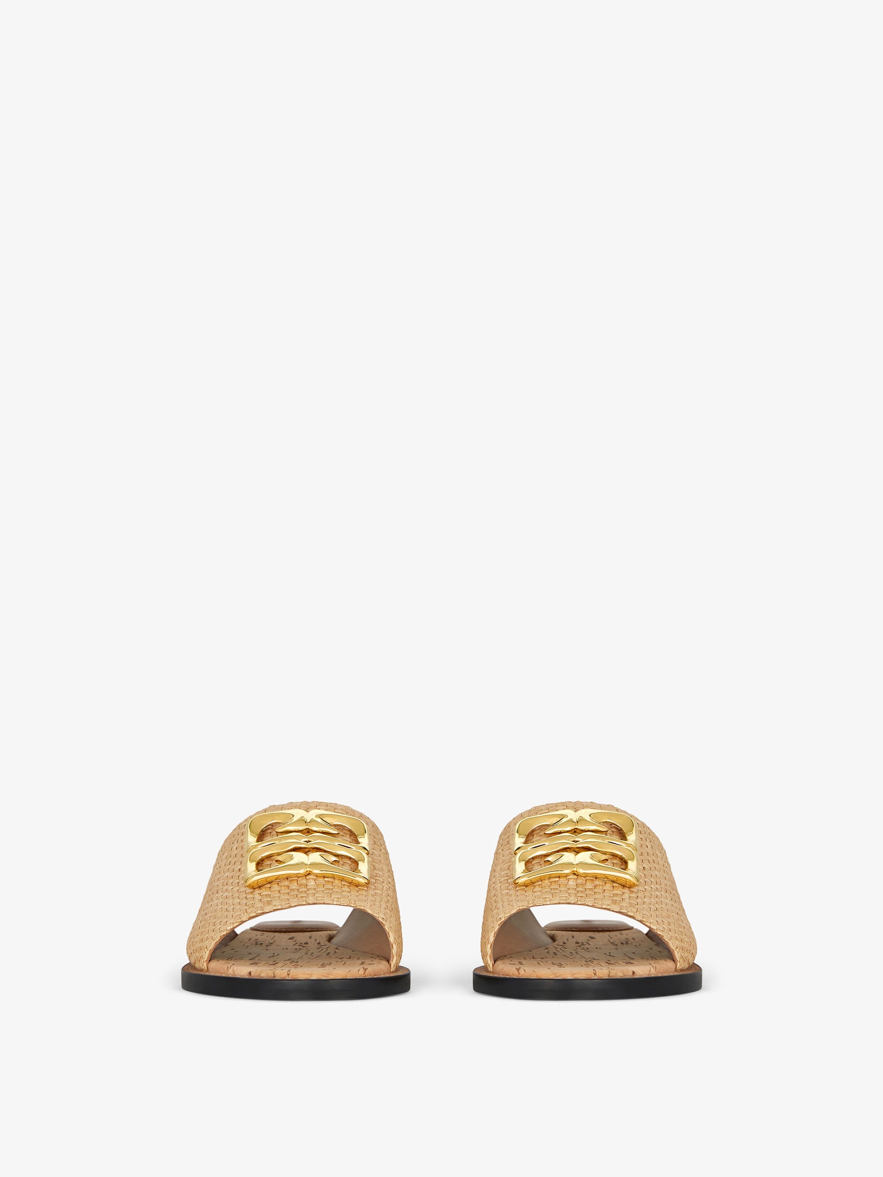GIVENCHY GIVENCHY 4G PLAQUE RAFFIA FLAT MULES