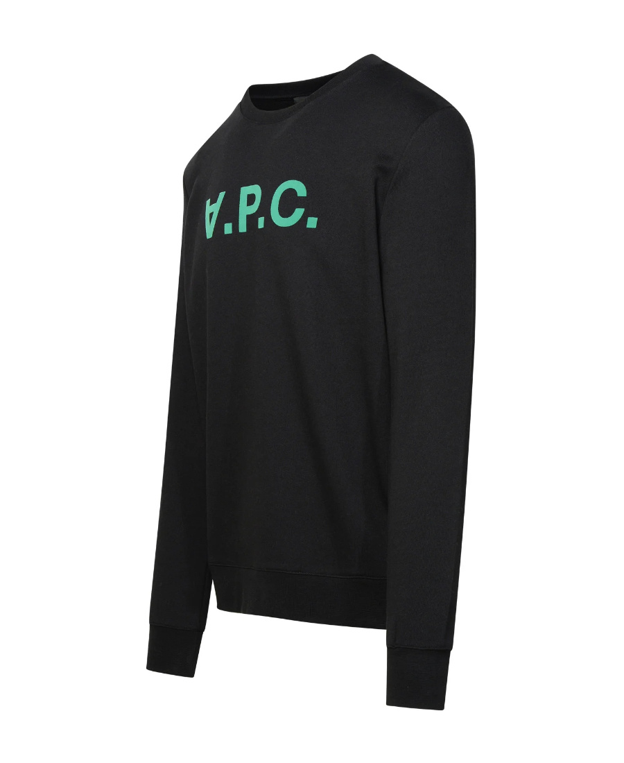 Apc A.p.c. Upside Down Logo Printed Crewneck Sweater In Black