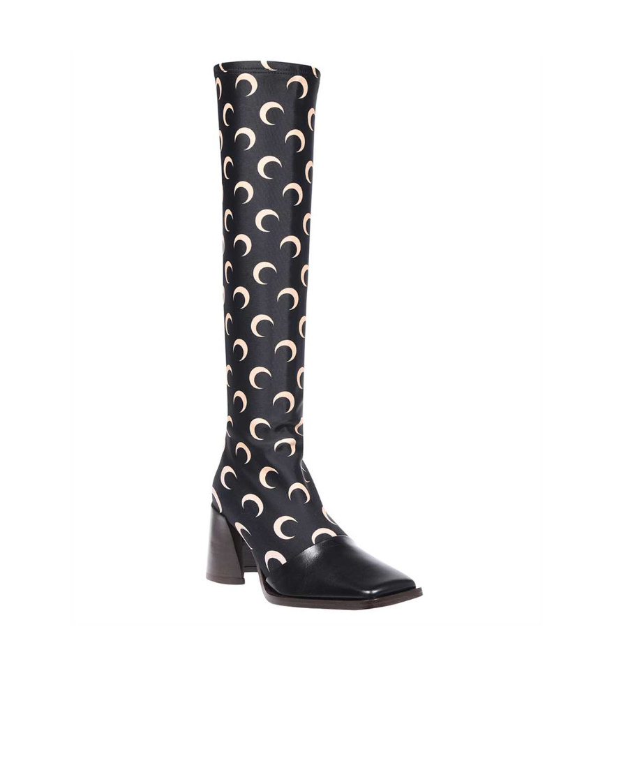 MARINE SERRE REGENERATED JERSEY KNEE-HIGH BOOTS 