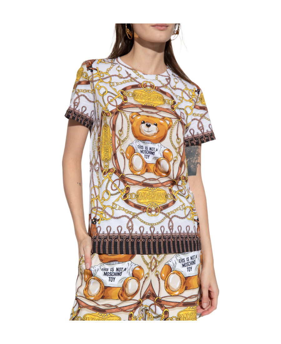 Moschino Multi-color Logo Short-sleeved T-shirt In Multicolor