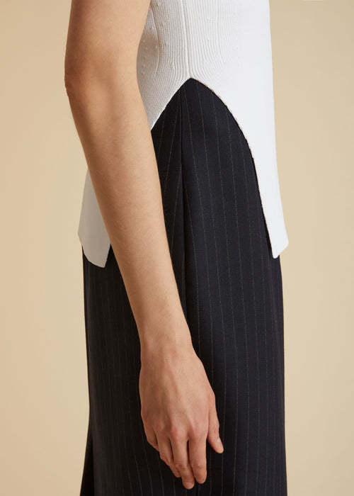 Khaite Crewneck Sleeveless Tank Top In White