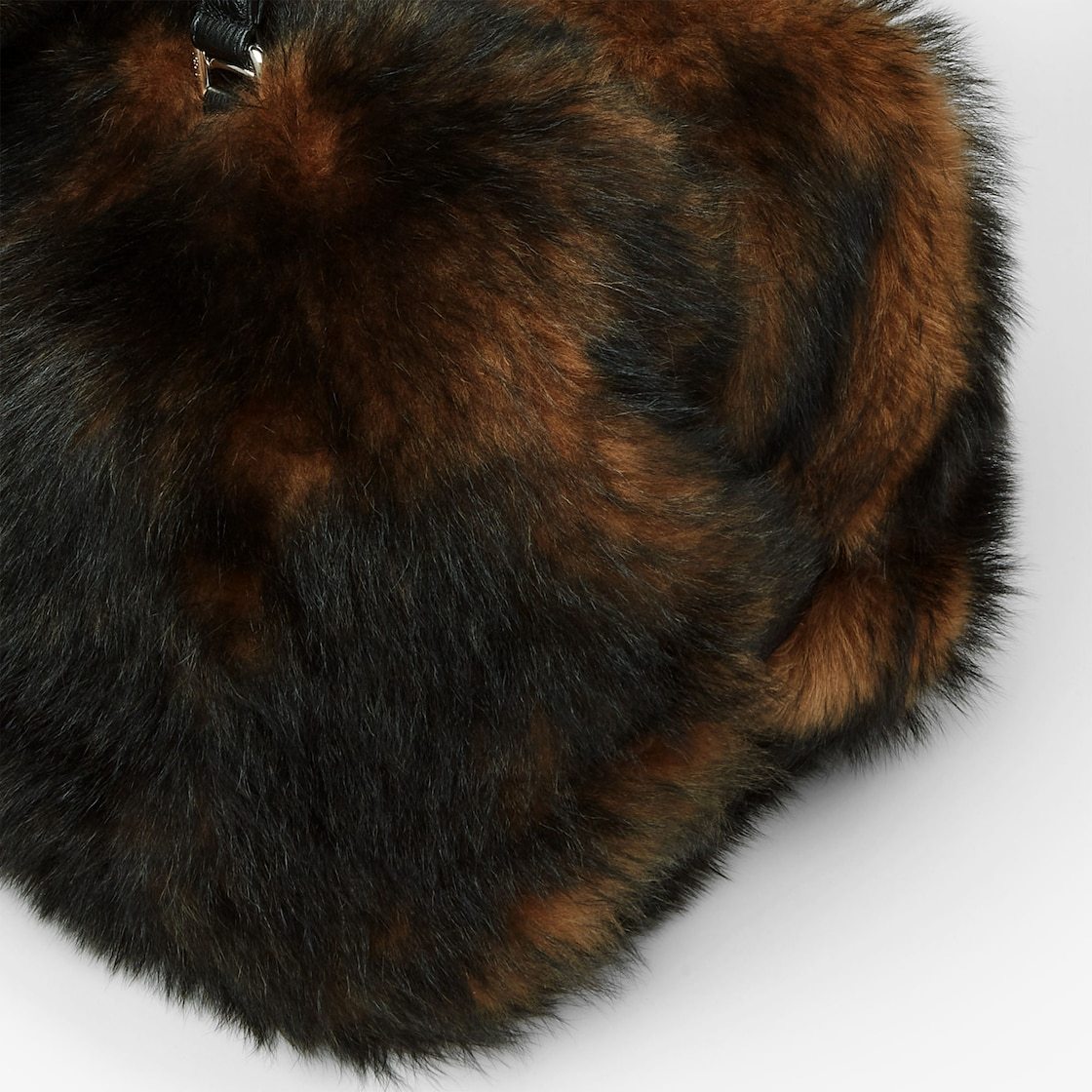 Fendi Black And Brown Shearling Bag In Black
